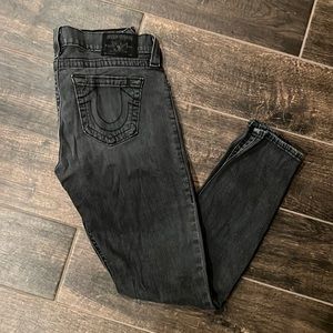 True Religion black distressed jeans
